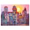 Designart - Street Scene In Old Town With Colorful Buildings - Mid-Century Modern Canvas Wall Art Print